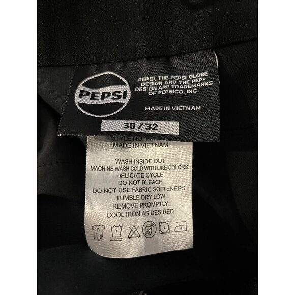 Pepsi Mens Black Work Pants 30x32 With Blue Side Trim - Picture 3 of 3